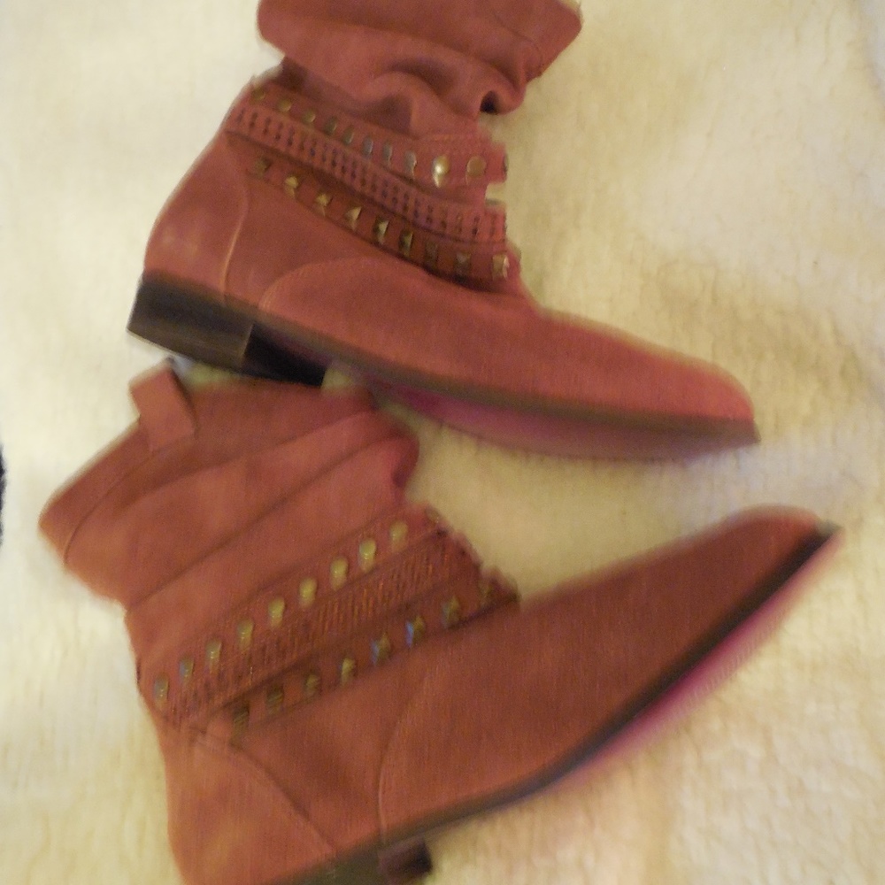 NEW Twiggy London Leather slouch tan boots 6.5